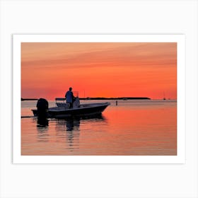 Boating At Sunset in Islamorada (Florida Keys Series) Art Print