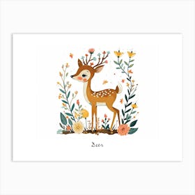 Little Floral Deer 1 Poster Art Print