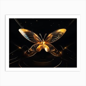 Golden Butterfly 75 Art Print
