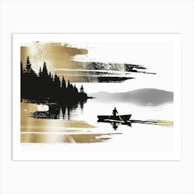 Canoe On The Lake 3 Art Print