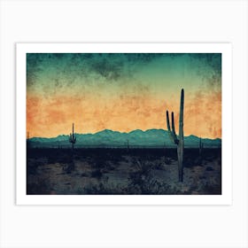 Sunset In The Desert 3 Art Print