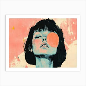 Woman With A Pink Eye Art Print