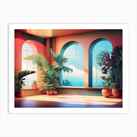 Corner View Delight with Plants Art Print