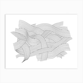 Black And White Abstract Swirl Lines Art Print