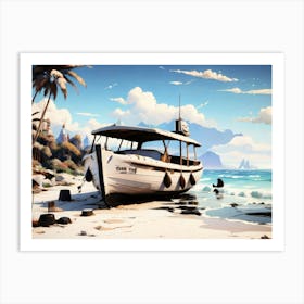 Boat On The Beach Art Print