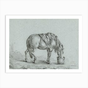 Horse Eating From A Bin, Jean Bernard Art Print