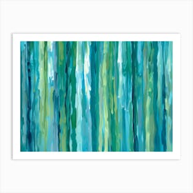 Blue And Green Abstract Painting 1 Art Print