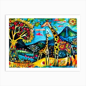 Serengeti Giraffe 3 - Batik Forest Art Print