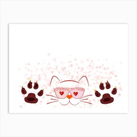 Valentine'S Day Cat Art Print