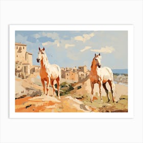 Horses Painting In Siena, Italy, Landscape 4 Art Print