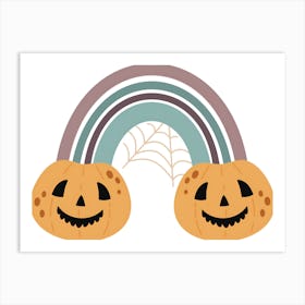 Rainbow Pumpkins Art Print