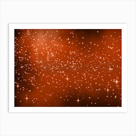 Orange Glow Shining Star Background Art Print