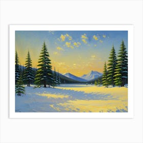 Winter Landscape Frozen Horizons Art Print