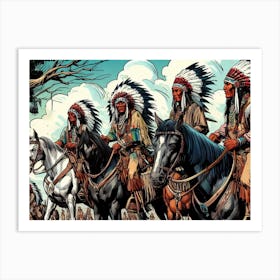 Apaches On Horseback Art Print