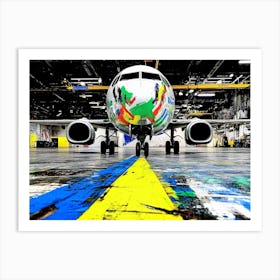 Airplane In The Hangar Art Print