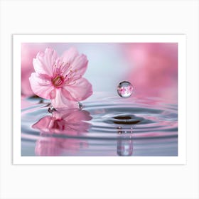 Cherry Blossoms In Water Art Print