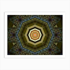 Abstraction A Green Umbrella Art Print