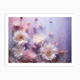 Flowers On A Purple Background Art Print