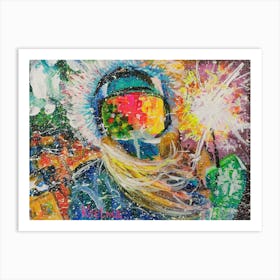 Magical Winter Nights With Glittering Sparklers Art Print