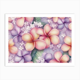 Tropical Background, Floral Seamless Pattern Luxury Art Print