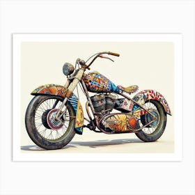 Vintage Colorful Scooter 36 Art Print