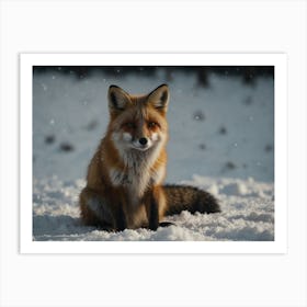 Fox In The Snow Art Print