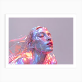 Holographic Woman Art Print