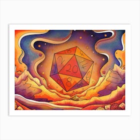 A Land Of Dice And Mountains Art Print