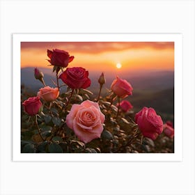 Sunset Roses 1 Art Print