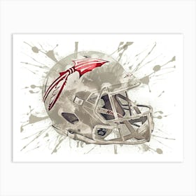 Florida State Seminoles White NCAA Helmet Poster Art Print