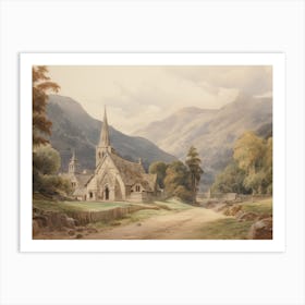 European Countryside Vintage Painting Art Print