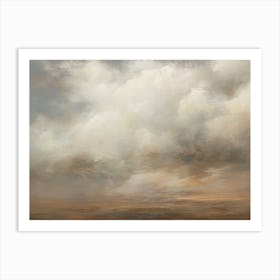 Vintage Neutral Cloud Painting Art Print