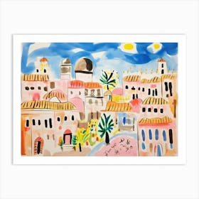 Vicenza Italy Cute Watercolour Illustration 3 Art Print