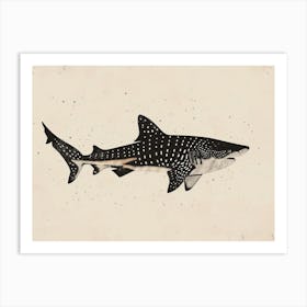 Zebra Shark Silhouette 3 Art Print