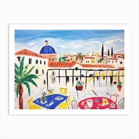 Catania Italy Cute Watercolour Illustration 2 Art Print