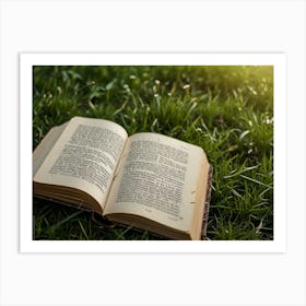 Open Book In The Grass 1 Art Print