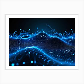 Abstract Digital Art Representing A Futuristic Ai Connection Network Datum Streams Intertwining In 2 1 Art Print