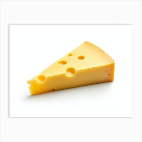 Cheese On A White Background Art Print