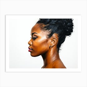 Side Profile Of Beautiful Woman Oil Painting 136 Art Print