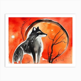 Wolf In The Moonlight 10 Art Print