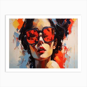 Woman In Red Sunglasses 19 Art Print