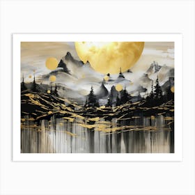 Moonlight In The Mountains 1 Art Print