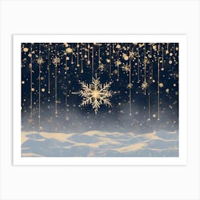 Gold Snowflake 2 vector art Art Print