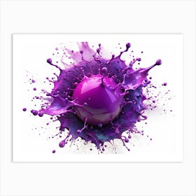 Purple Liquid Splash 1 Art Print