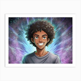 Portrait Of A Smiling African American Young Man Art Print