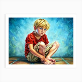 Sad Boy Art Print