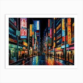 Night In Tokyo 1 Art Print