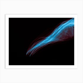 Glowing Abstract Curved Blue And Red Lines 4 Art Print