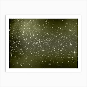 Green Grey Tone Shining Star Background Art Print