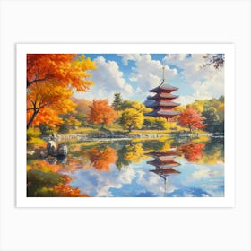 Pagoda In Autumn Foliage Art Print